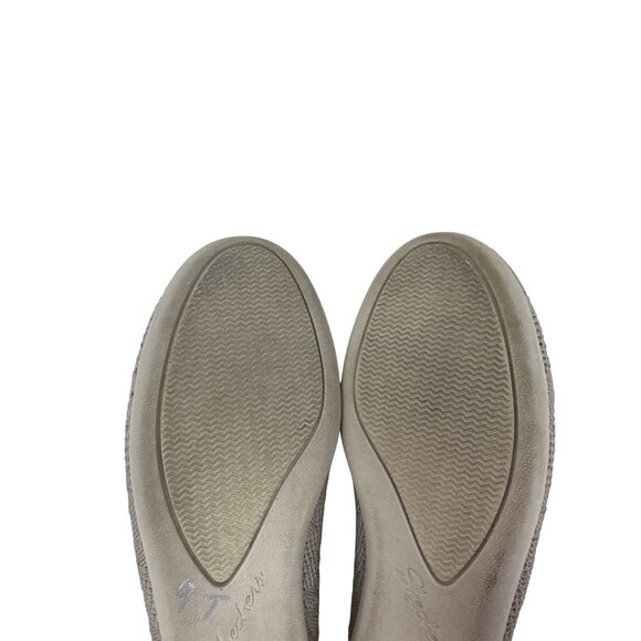 Skechers Cleo Sport Womens Knit Ballet Flats - Taupe Gray Slip-On Shoes Size 7 - Picture 12 of 12